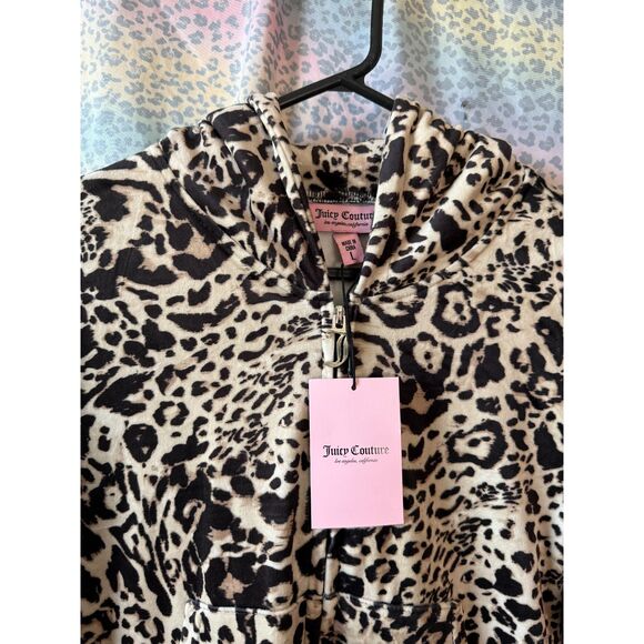 Juicy Couture ocelot Leopard Velour Hoodie & Pants Set – NWT (Women’s Size L) - Picture 3 of 7